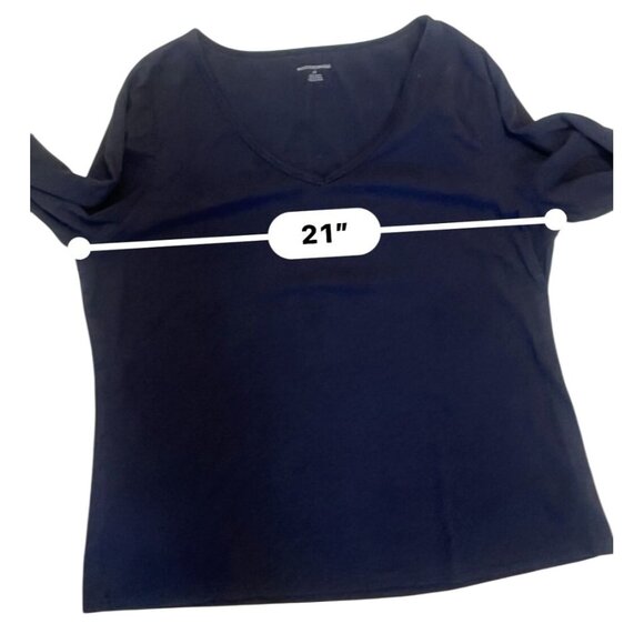 Women's Slim-Fit Long Sleeve Knit Rib V-Neck Shirts Pack of 2 black PURPLE - Picture 7 of 8